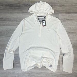 Esprit Off-White Knitted hoodie with Logo Patch BNWT sz L